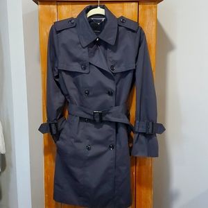 Banana Republic, Women's, Classic, trench/rain coat. Navy Blue, Size M